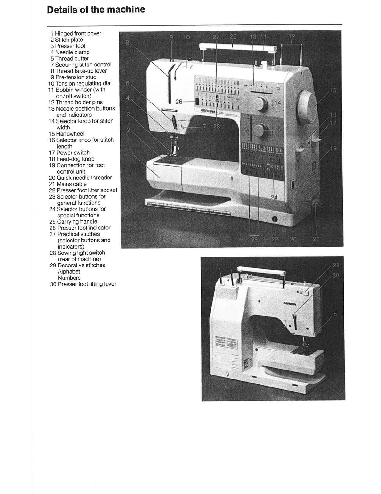 BERNINA 1230 User Manual Owners Instruction Guide - TOUGH WIRE BINDING