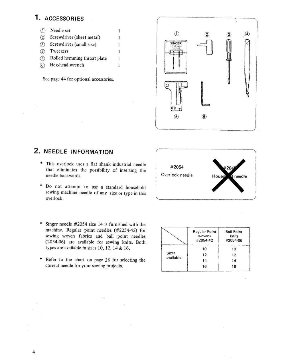 SINGER Overlock Sewing Machine User Manual Instruction Book 14U344B-354B