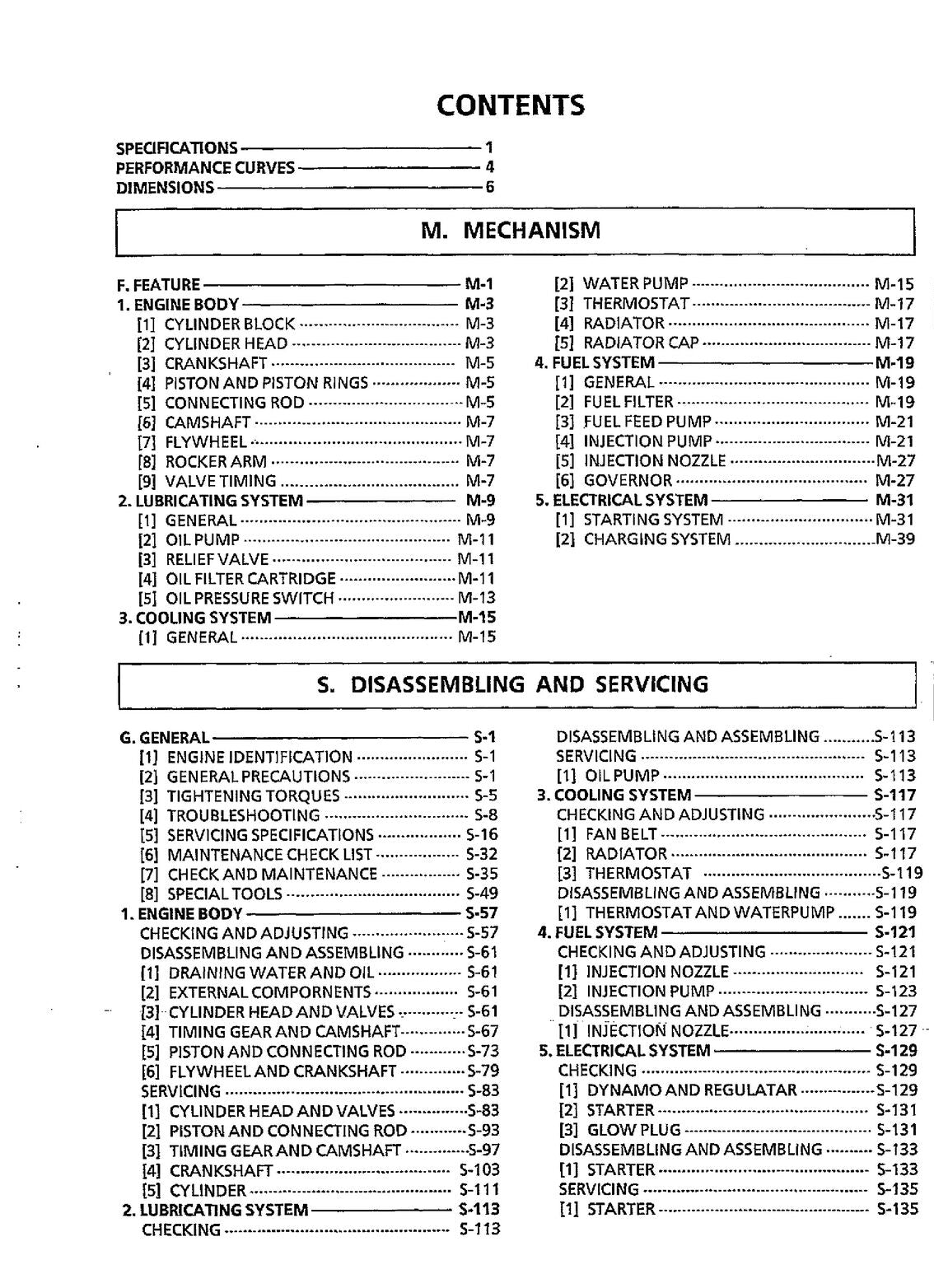 KUBOTA DIESEL ENGINE 68mm WORKSHOP MANUAL - STEEL WIRE BOUND - PROTECTIVE COVERS