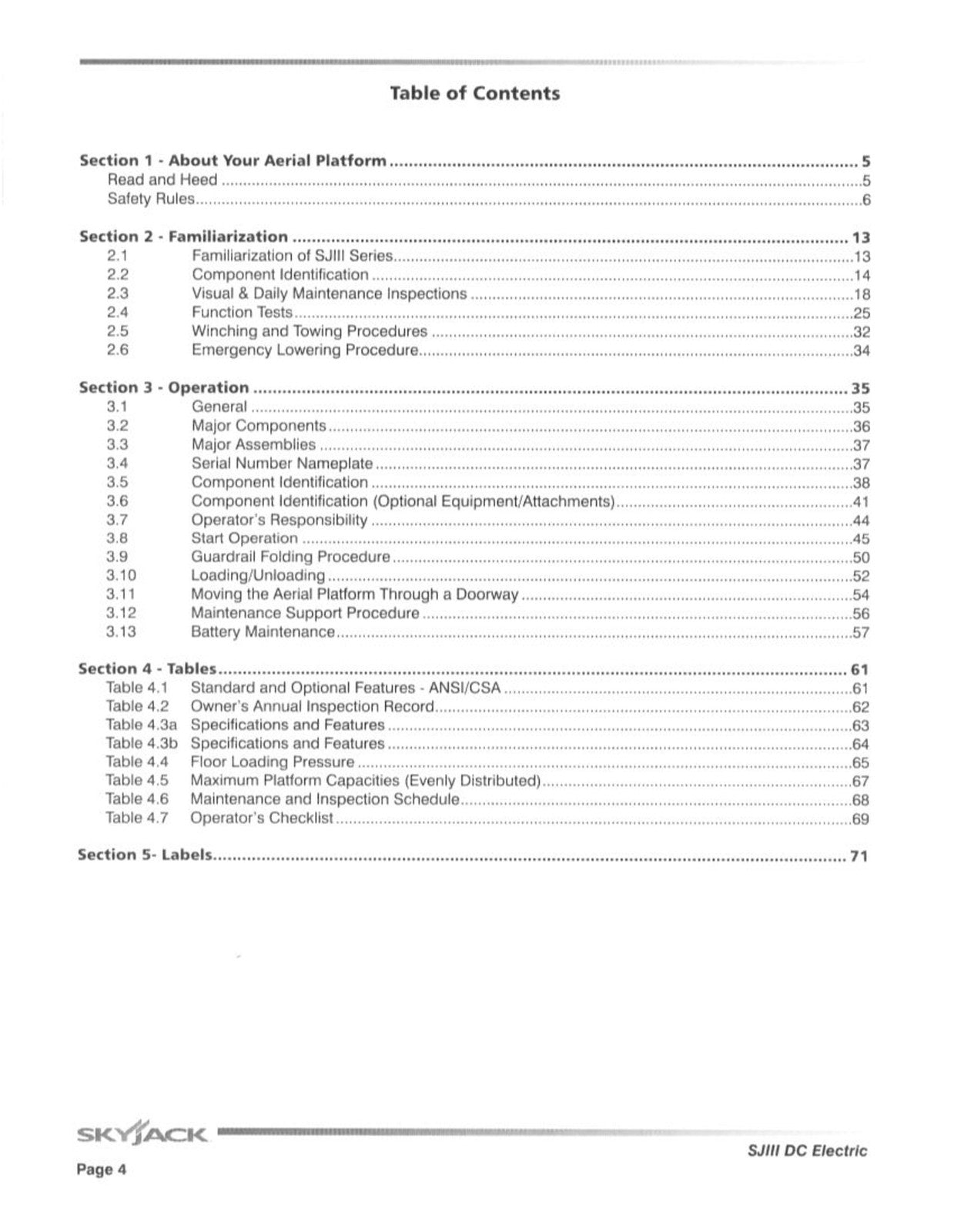 SKYJACK SJIII 3219 3226 4632 DC ELECTRIC SCISSOR LIFT User Manual - WIRE BOUND
