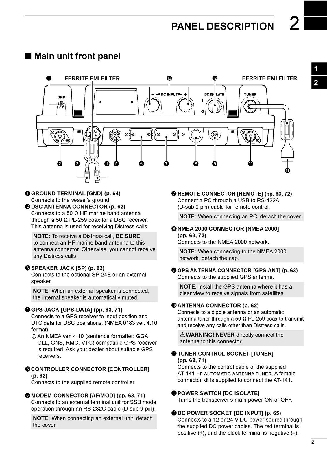 ICOM IC-M804 MARINE TRANSCEIVER INSTRUCTION MANUAL - WIRE BOUND - TOUGH COVERS