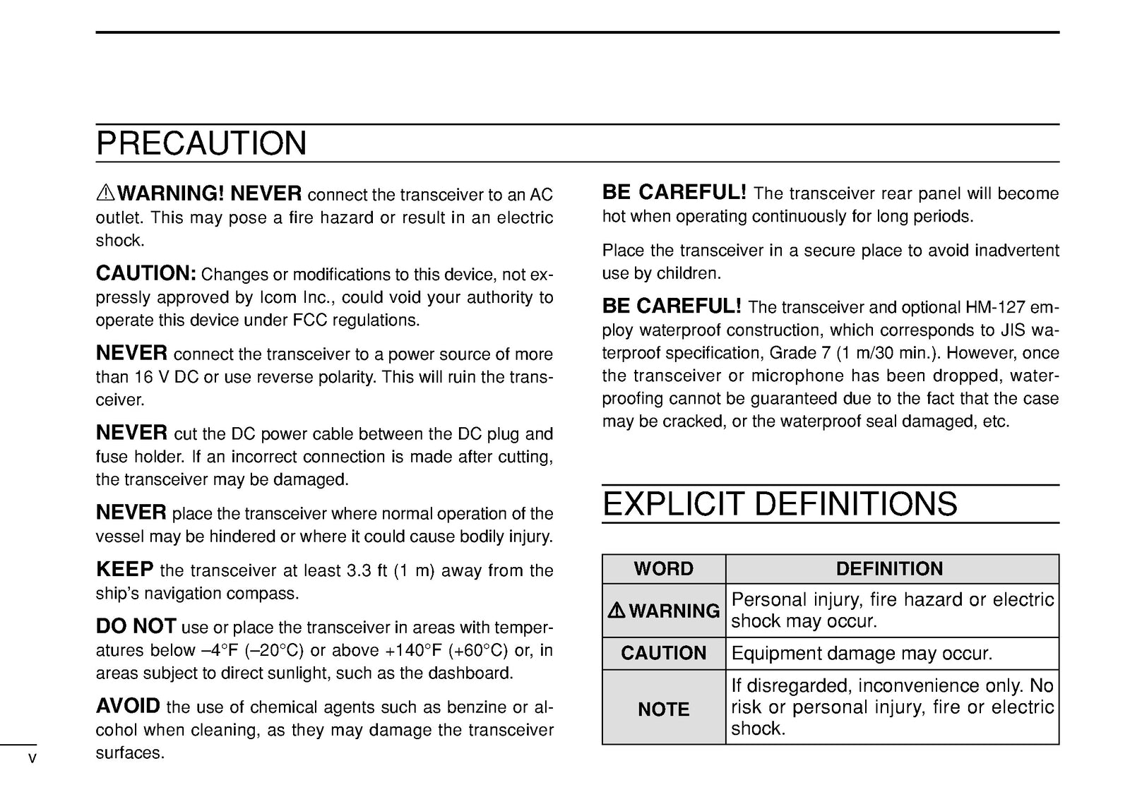 ICOM IC-M602 MARINE TRANSCEIVER - STEEL WIRE BOUND - PROTECTIVE COVERS