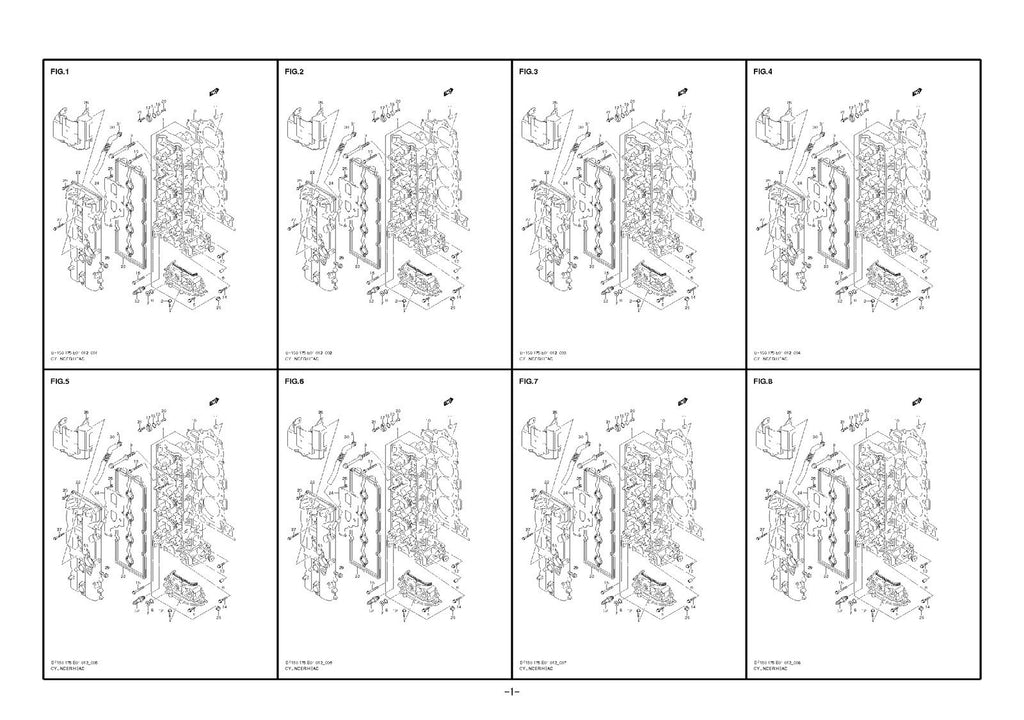 SUZUKI DF150 175T PARTS MANUAL CATALOGUE - STEEL WIRE BOUND - PROTECTIVE COVERS