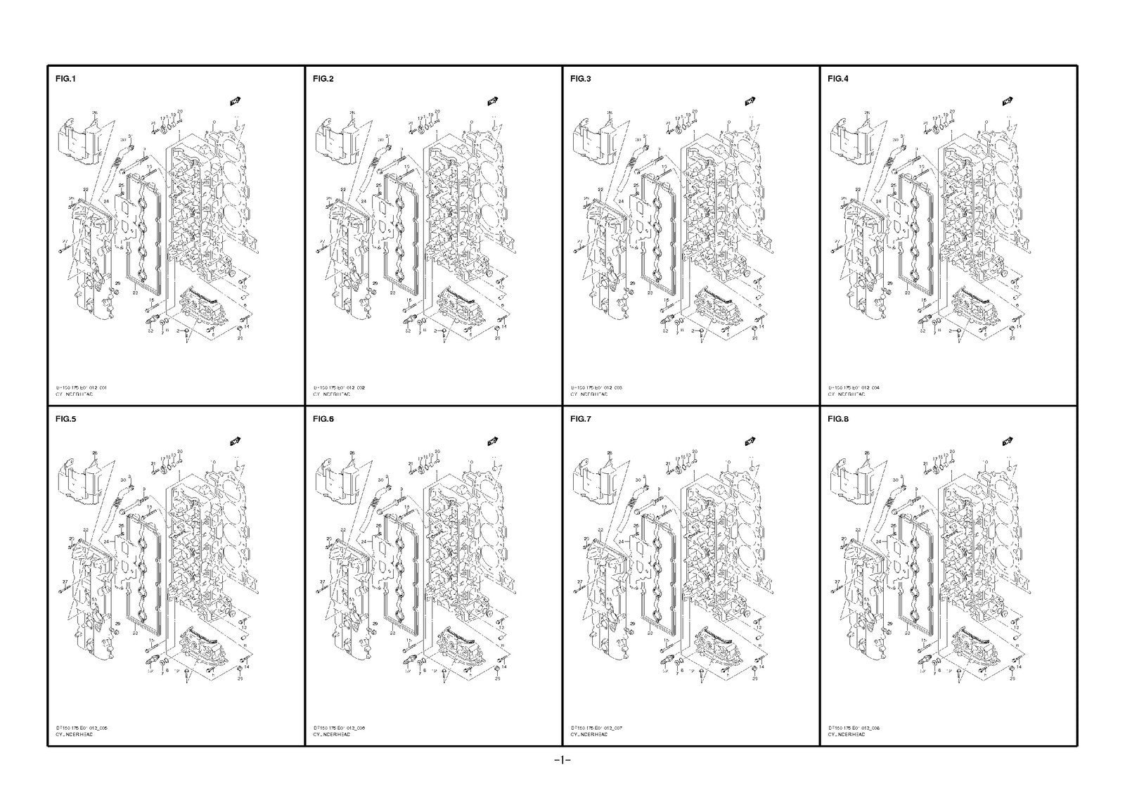SUZUKI DF150 175T PARTS MANUAL CATALOGUE - STEEL WIRE BOUND - PROTECTIVE COVERS