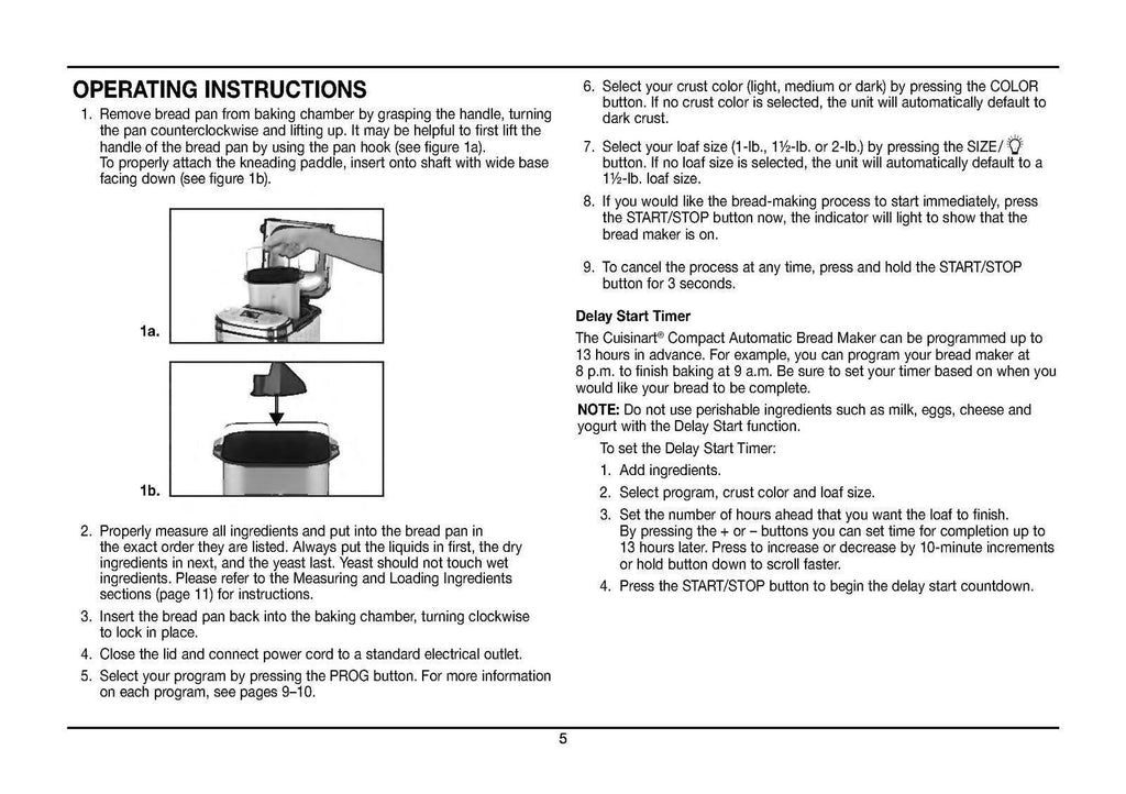 CUISINART CBK-110 Compact Bread Maker User Manual Guide PLUS 46 pg Recipes Book!