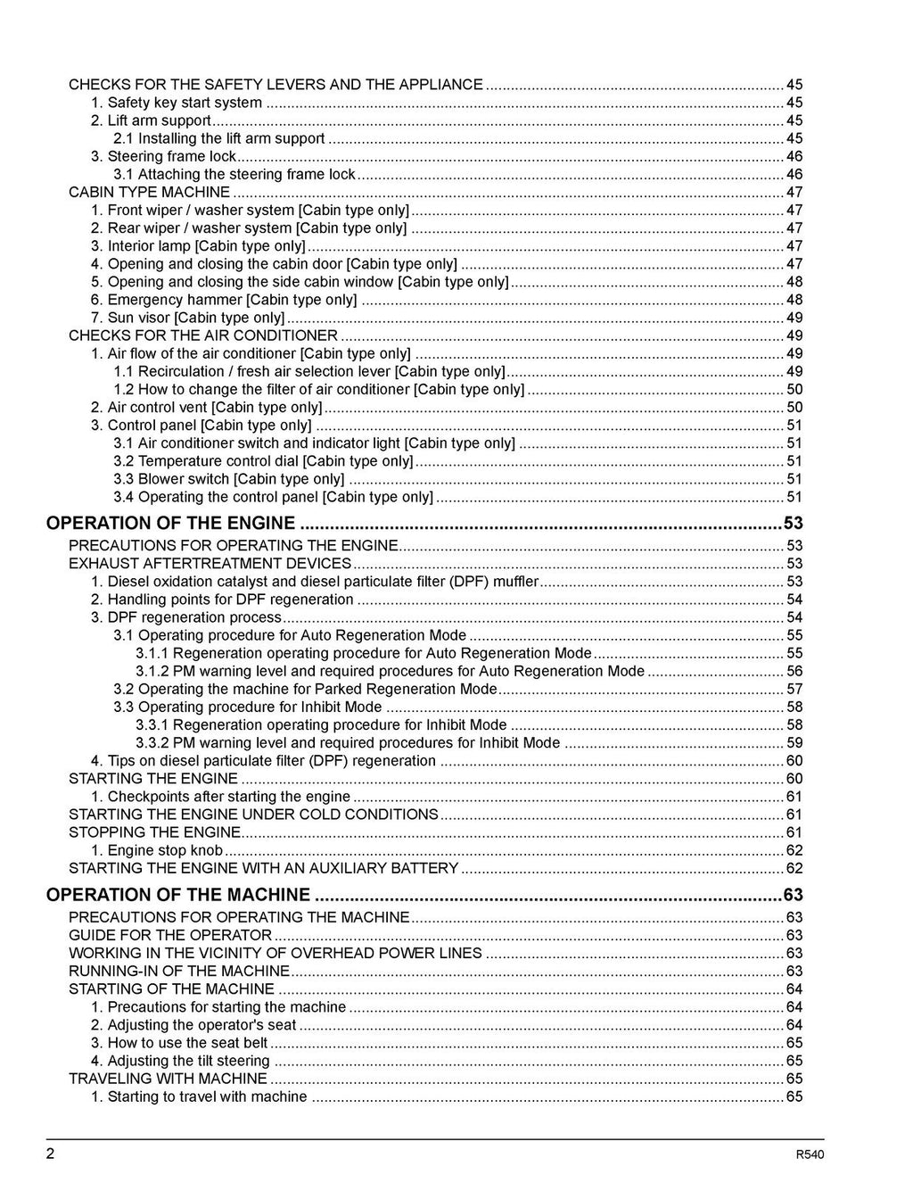 KUBOTA R540 WHEEL LOADER OPERATORS MANUAL - STEEL WIRE BOUND - PROTECTIVE COVERS