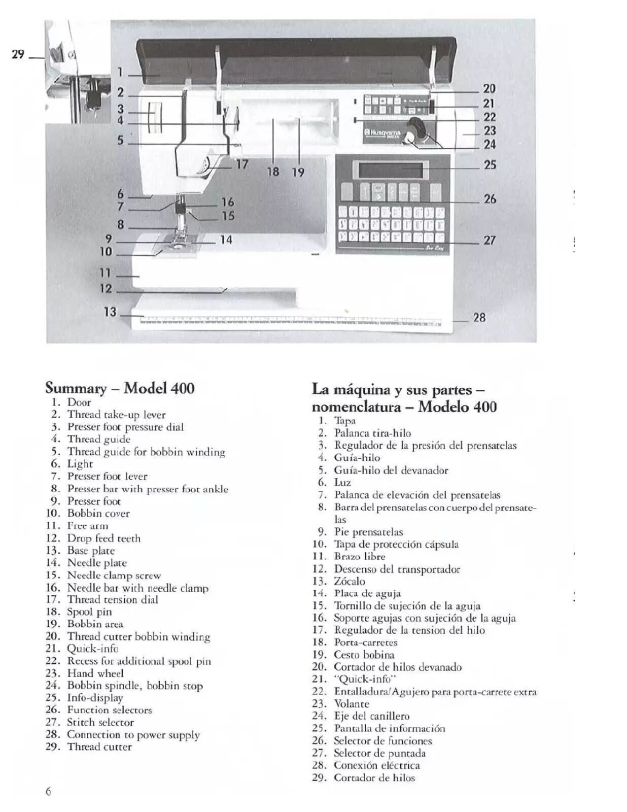 HUSQVARNA VIKING MODEL 400 500 User Manual Operation Guide WIRE BOUND FULL COLOR
