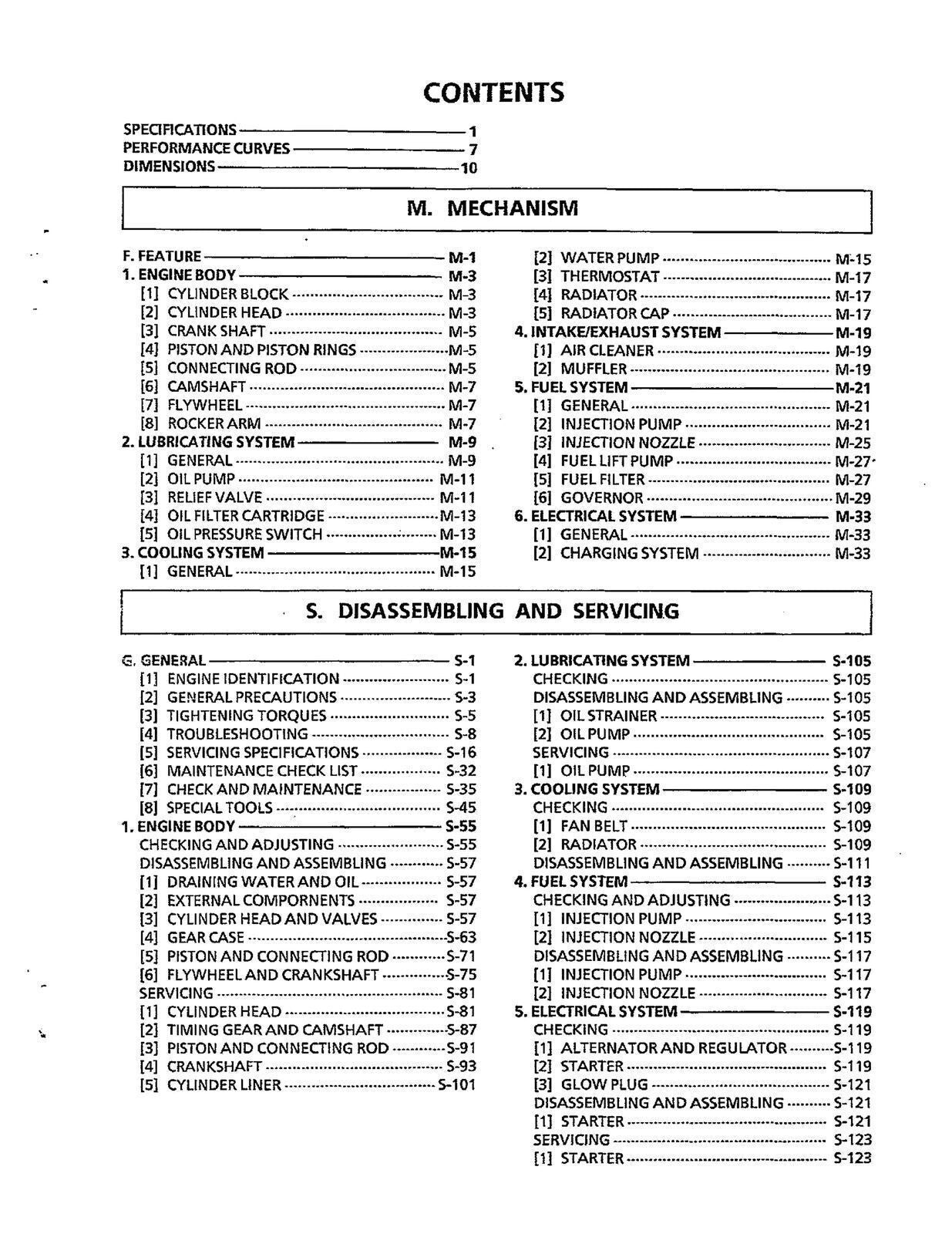 KUBOTA 70mm Stroke Series Diesel Engine WSM Workshop Manual - WIRE BOUND, COVERS