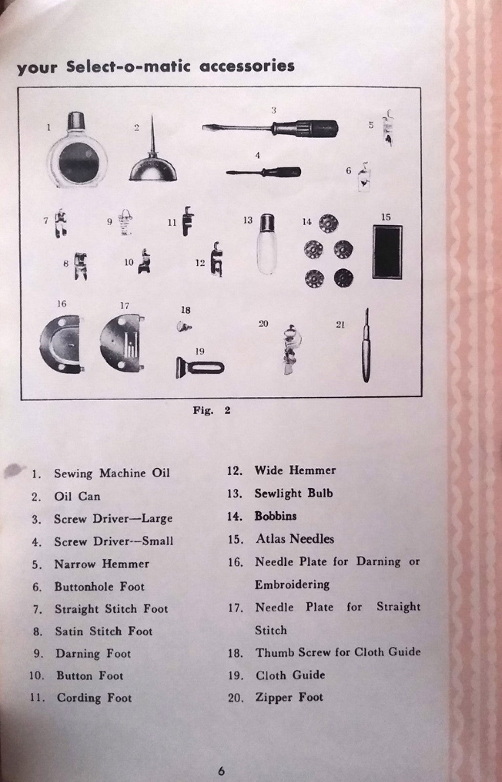 ATLAS Select-O-Matic Sewing Machine Instruction Manual - WIRE BOUND - COVERS