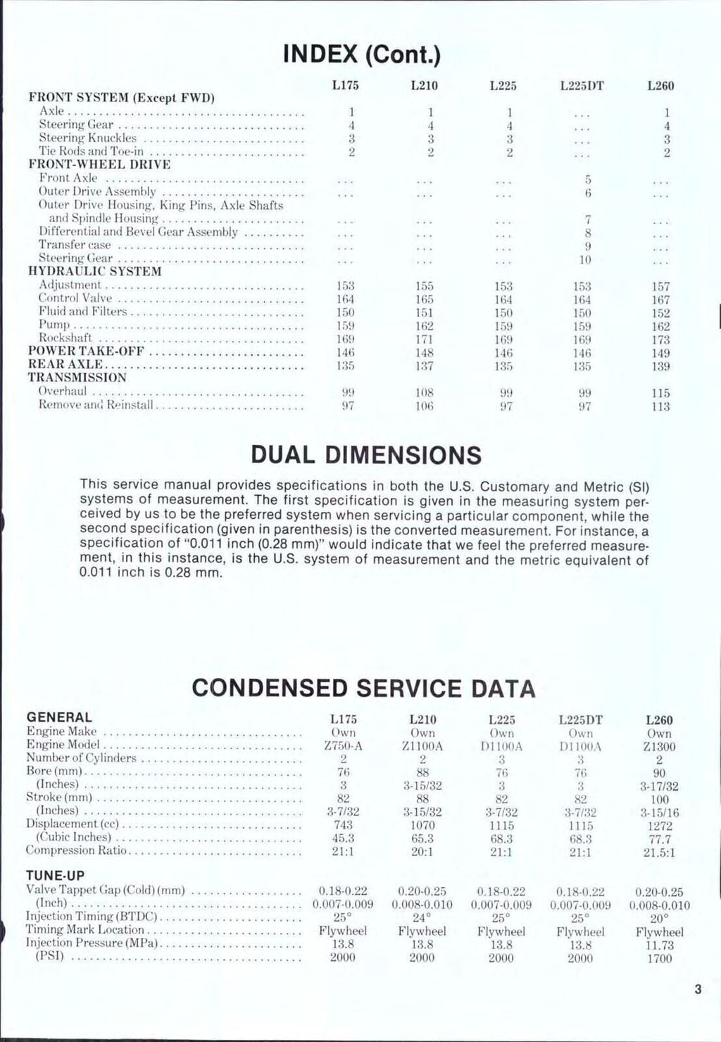 KUBOTA L175 L210 L225 L225DT L260 WORKSHOP MANUAL - STEEL WIRE BOUND - COVERS