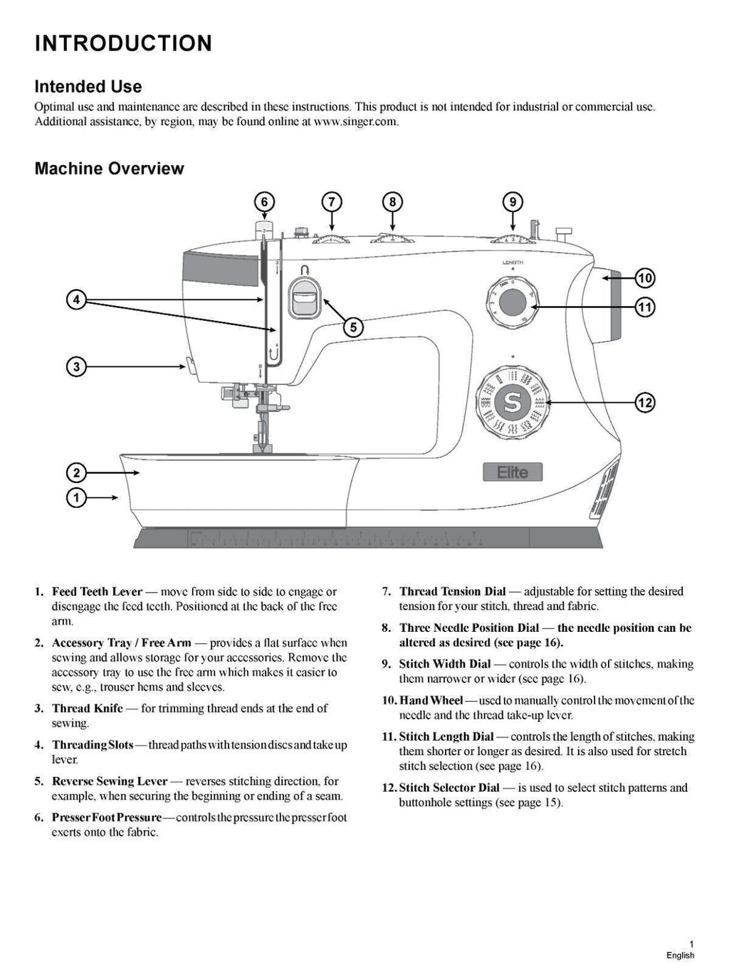 SINGER ME457 Sewing Machine User Manual Operation Guide [DURABLE WIRE BINDING]