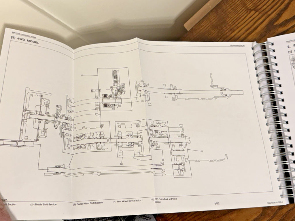 KUBOTA MX4700 MX5100 TRACTOR WORKSHOP MANUAL, WIRE BOUND TOUGH COVERS, FOLDOUTS!