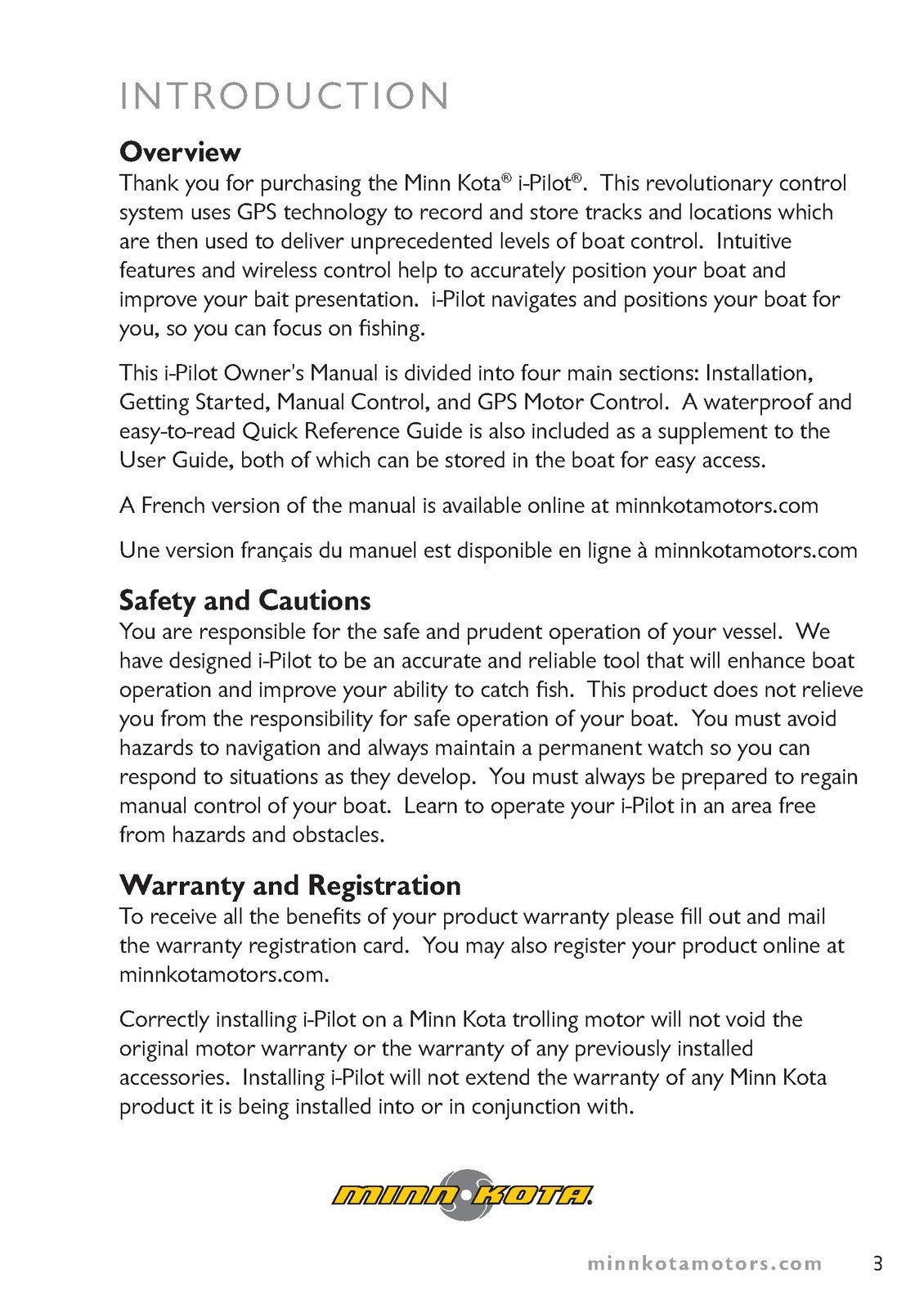 MINN KOTA i-Pilot Legacy Owners Manual - STEEL WIRE BOUND - PROTECTIVE COVERS