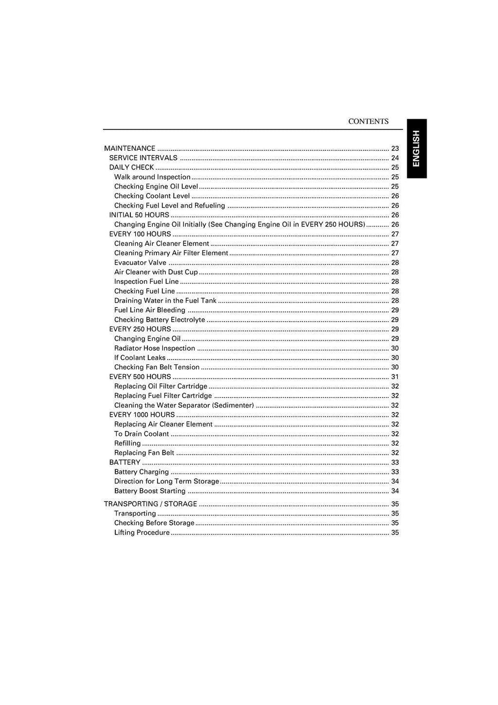 KUBOTA KJ-S130VX ETC DIESEL GENERATOR OPERATORS MANUAL, WIRE BOUND, TOUGH COVERS