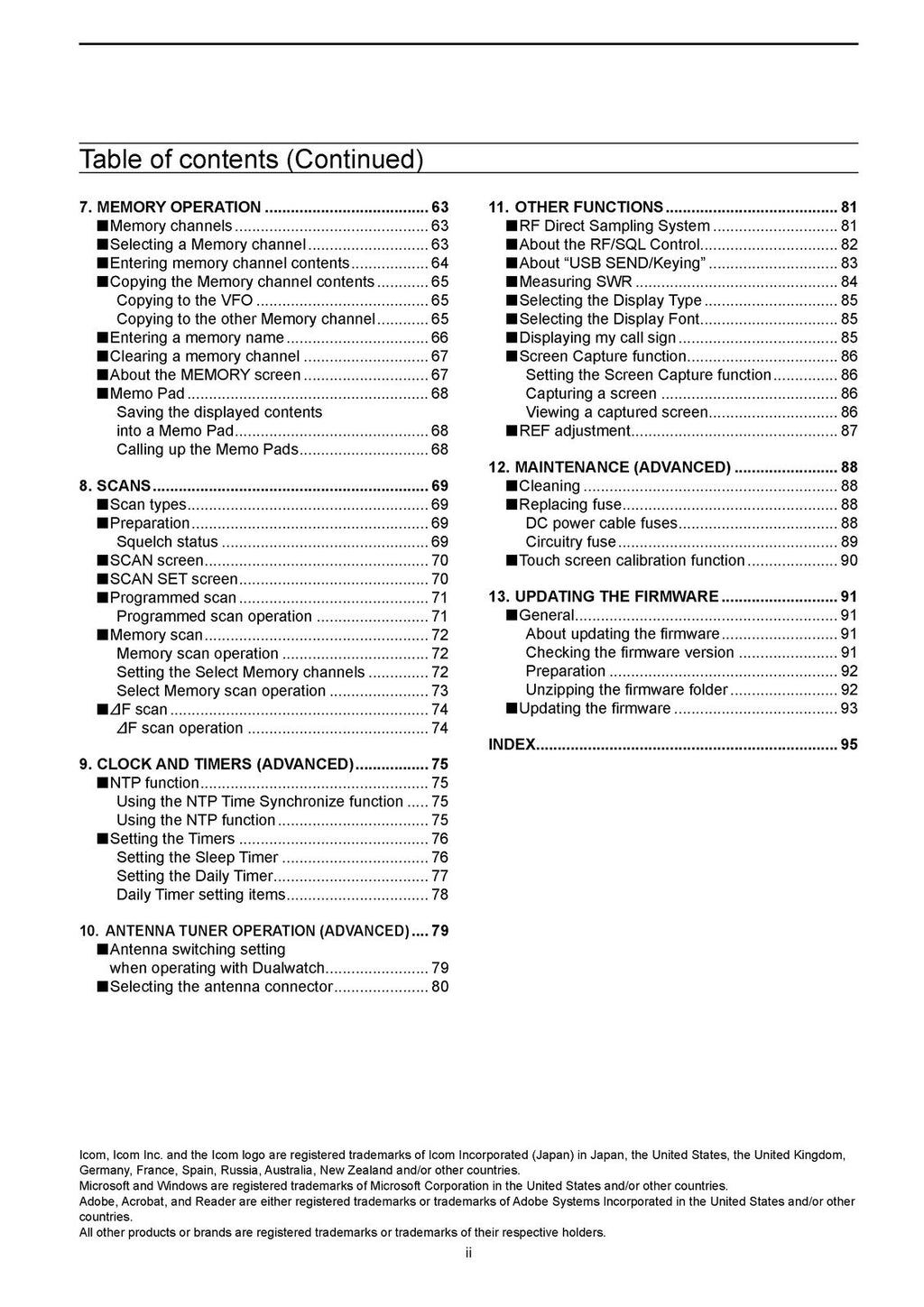 ICOM IC-7610 Transceiver Advanced Manual v. Jun 2024 - COLOR, WIRE BOUND, COVERS