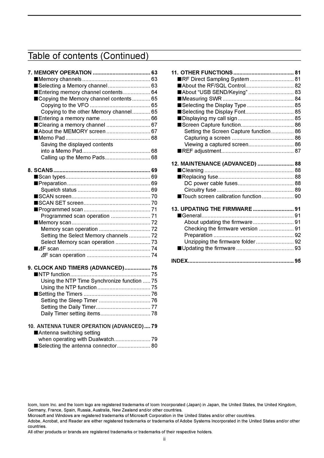 ICOM IC-7610 Transceiver Advanced Manual v. Jun 2024 - COLOR, WIRE BOUND, COVERS