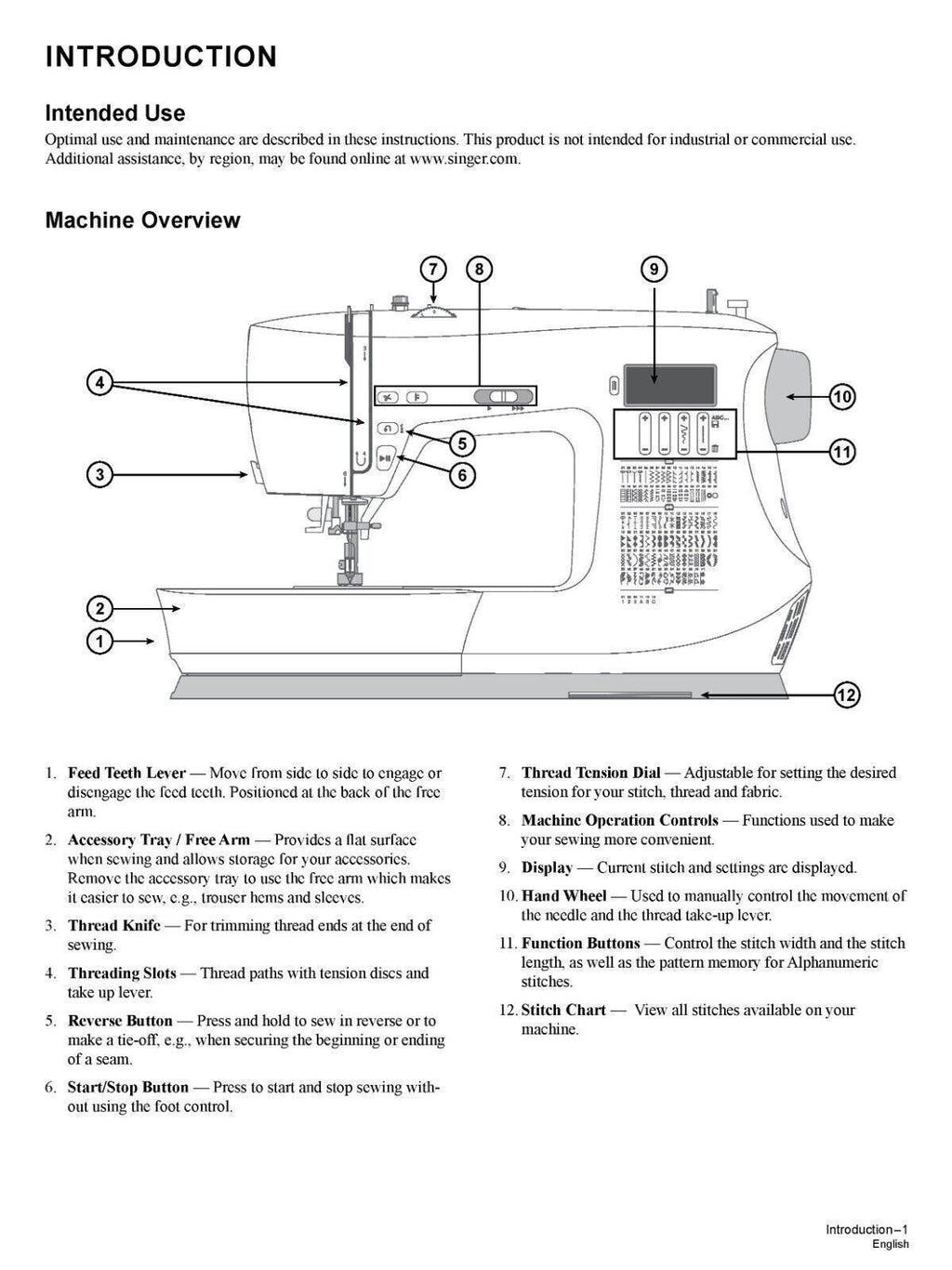 SINGER C7200-C7205-C7220-C7225-C7250-C7255 Sewing Machine User Owner's Manual