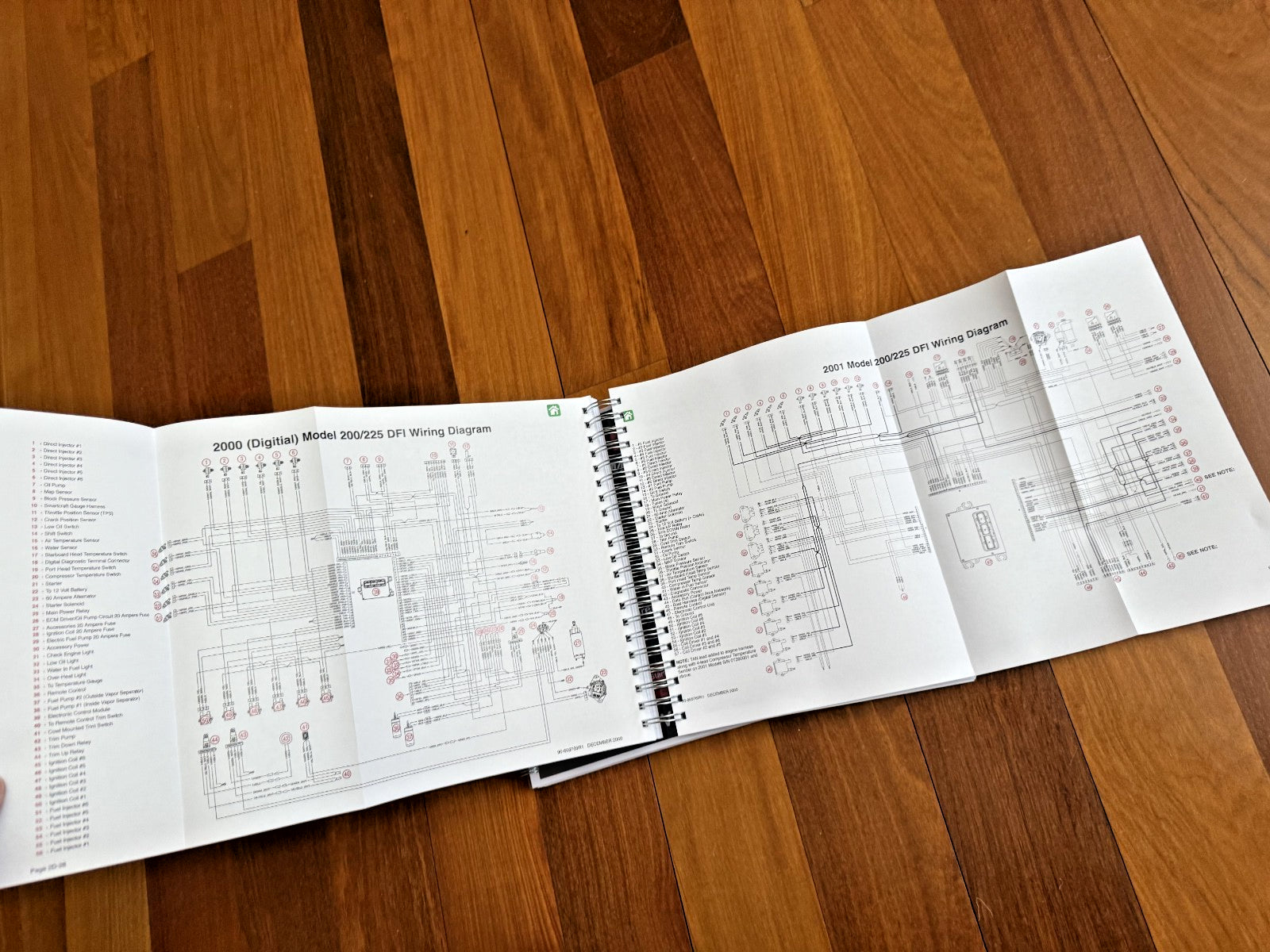 MERCURY 200-225 OptiMax DFI SERVICE MANUAL YR 2000+ WIRE BOUND COVERS, FOLDOUTS!
