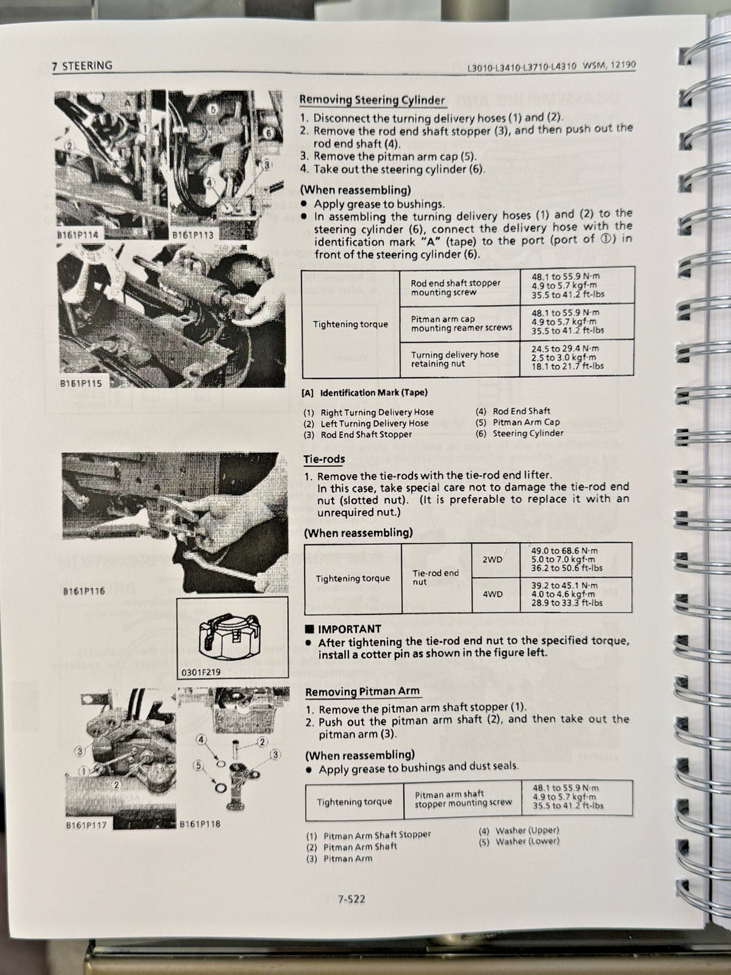 KUBOTA L3010 L3410 L3710 L4310 L4610 WORKSHOP MANUAL+SUPPLEMENT: 684 PGS, 2 VOLS