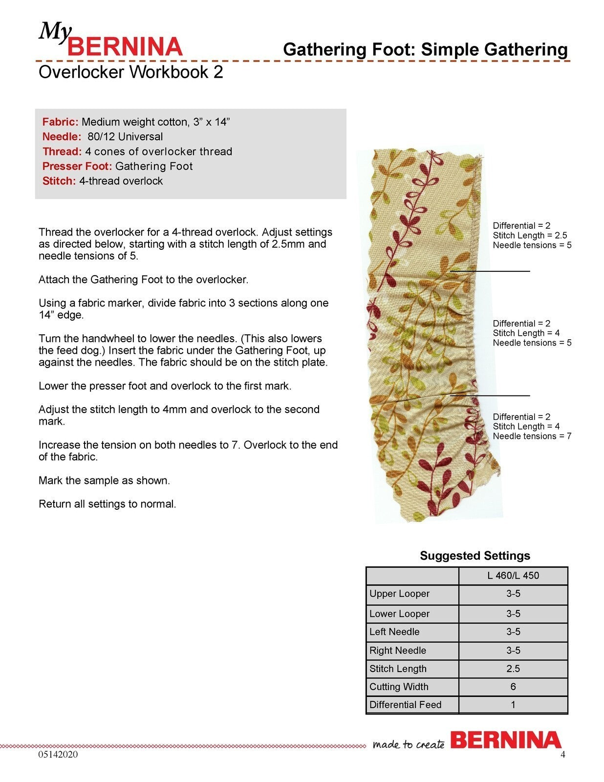 BERNINA Overlocker Workbook 2 Overlocker Plus - STEEL WIRE BOUND - TOUGH COVERS