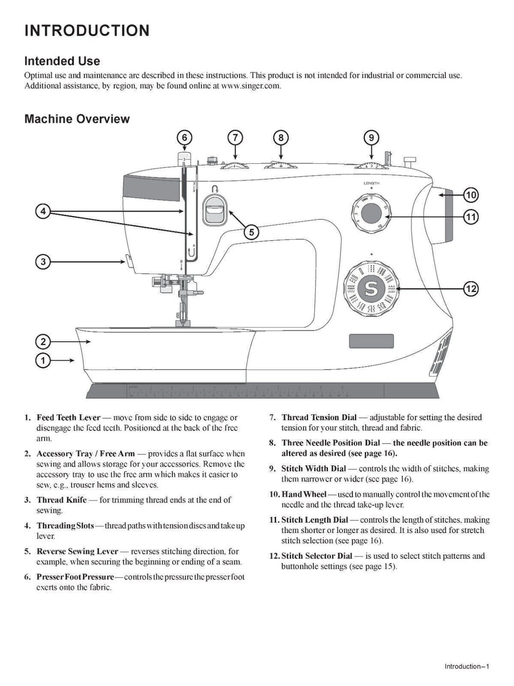 SINGER HD500 Sewing Machine User Manual Owners Instruction Manual (English)