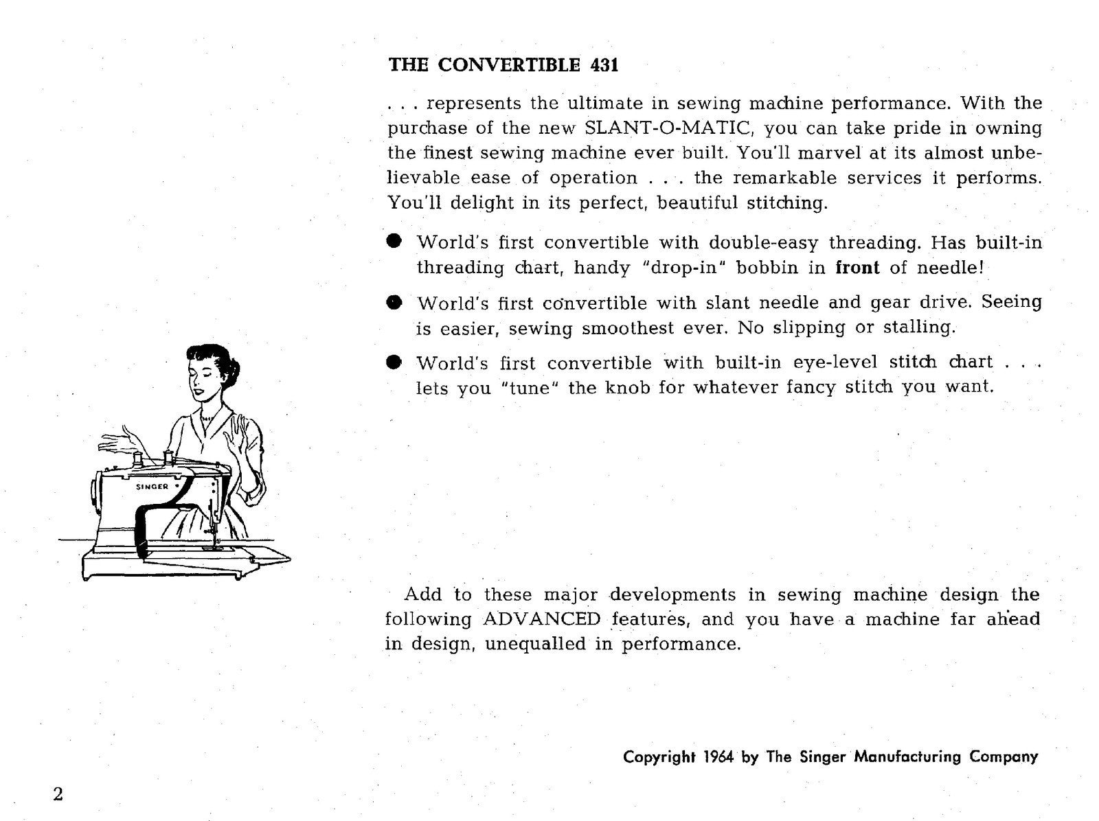 SINGER 431 431G Sewing Machine User Manual - STEEL WIRE BOUND - TOUGH COVERS