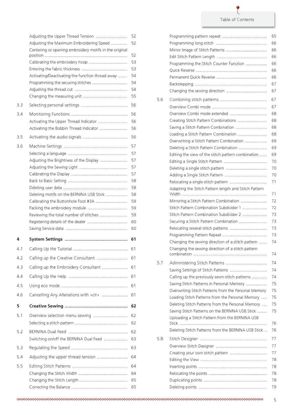 BERNINA 790 PLUS Sewing Machine User Manual Operation Guide