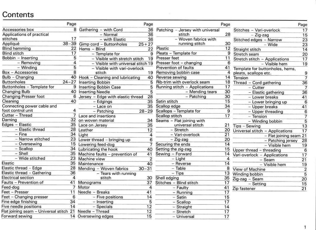 BERNINA 801 SPORT Sewing Machine User Instruction Manual, Tough Wire Bound
