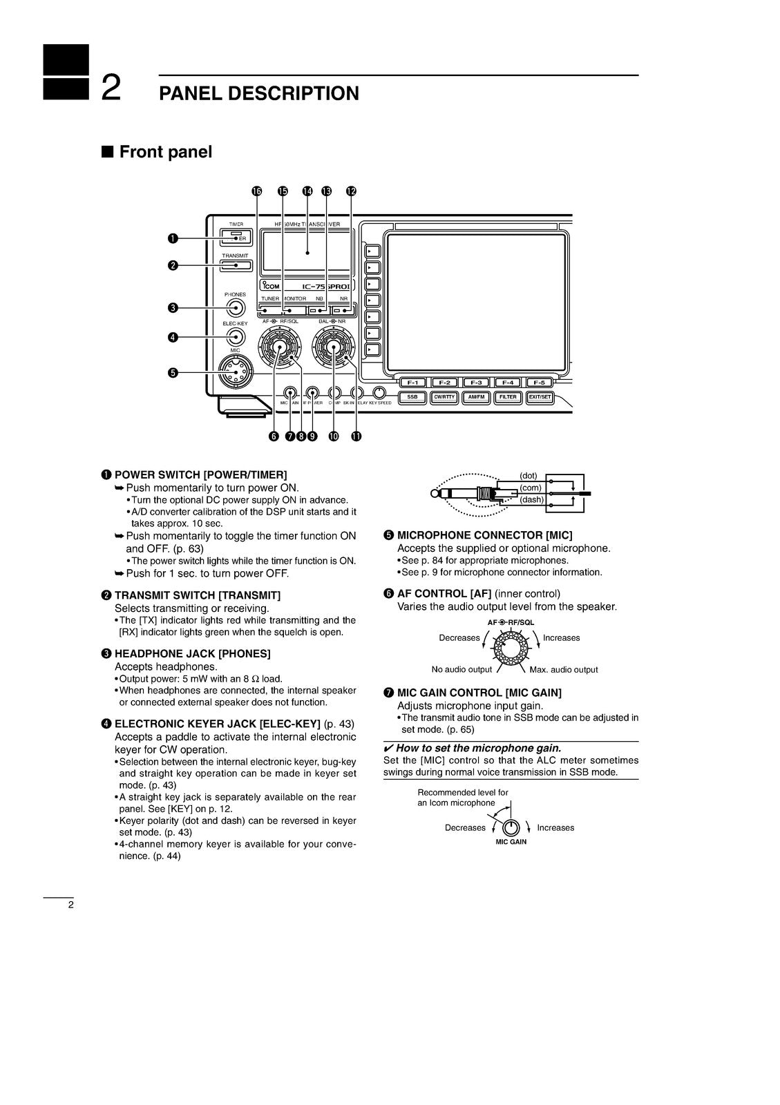 ICOM IC-756PROII HF/50 MHz Transceiver Instruction Manual WIRE BOUND, COVERS