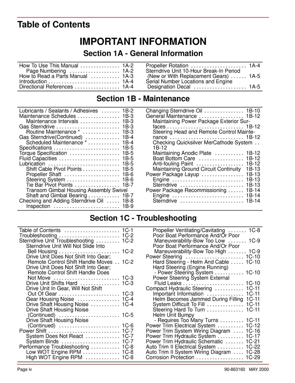 MERCURY MerCruiser Bravo Sterndrives No. 28 Service Manual - WIRE BOUND - COVERS