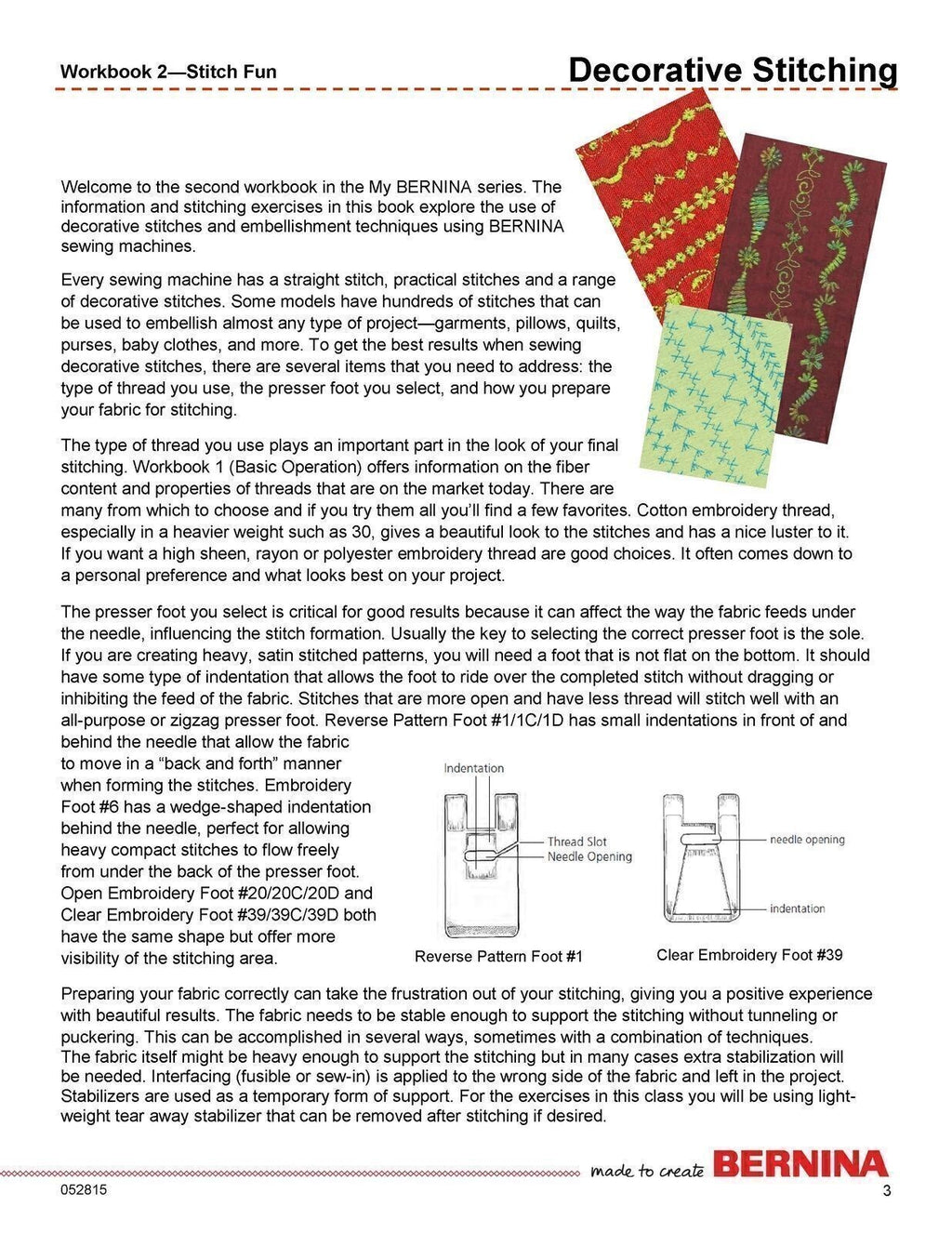 BERNINA Mastery Workbook 2 Stitch Fun (for ALL Bernina Machines except 1008)
