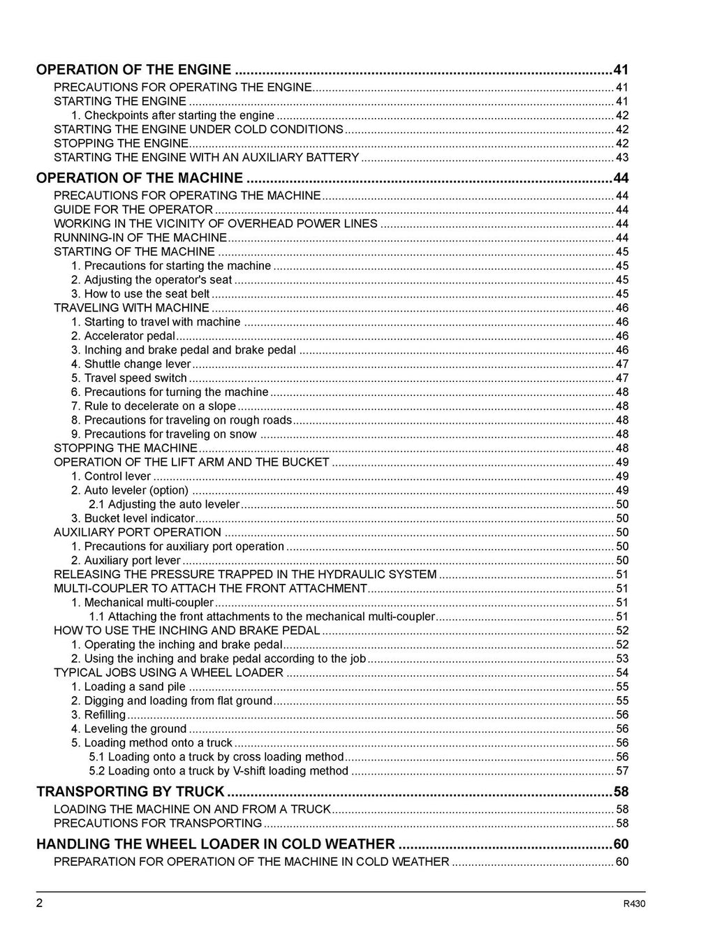 KUBOTA R430 WHEEL LOADER OPERATORS MANUAL - STEEL WIRE BOUND - PROTECTIVE COVERS