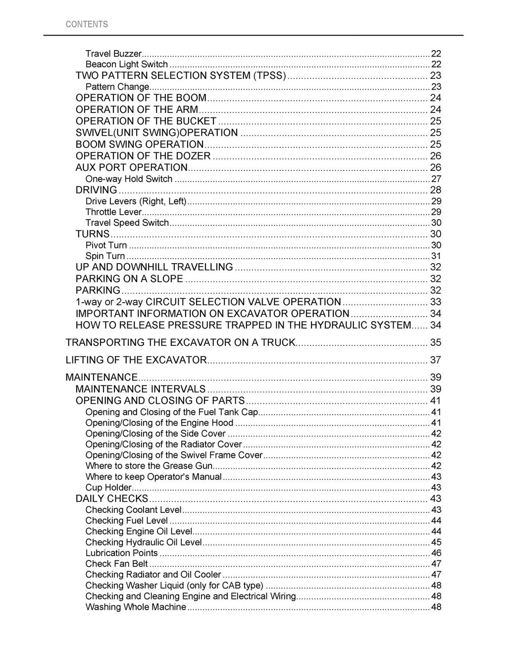 KUBOTA U27-4 EXCAVATOR OPERATORS MANUAL - STEEL WIRE BOUND - PROTECTIVE COVERS