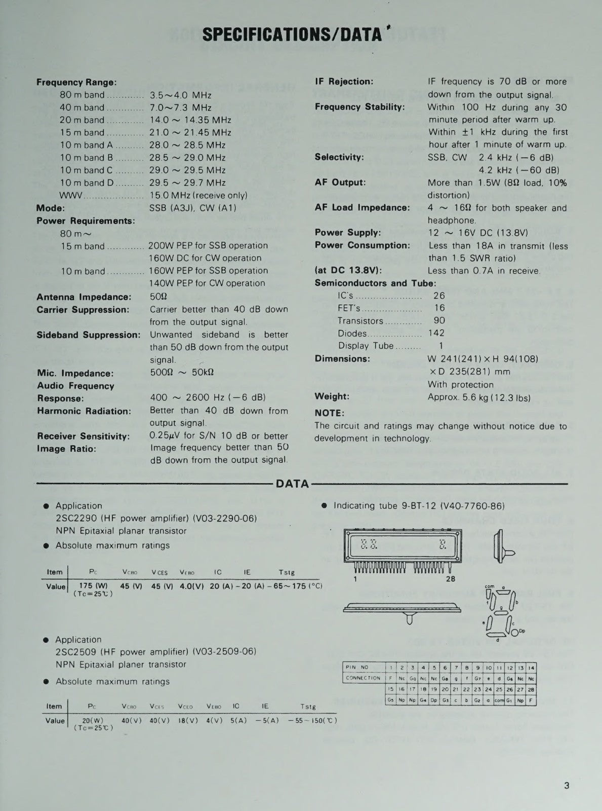 KENWOOD TS-120S HF SSB Transceiver Service Manual - BOUND - COVERS - XL FOLDOUTS