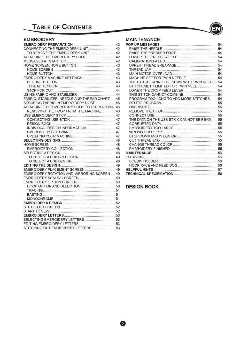 SINGER SE300 SE340 LEGACY Sewing Machine User Manual Instruction Book, ENGLISH