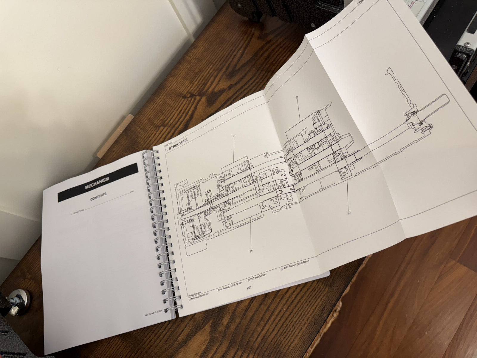 KUBOTA L3800 WORKSHOP MANUAL WSM - COLOR- WIRE BOUND - COVERS - LARGE FOLD-OUTS!