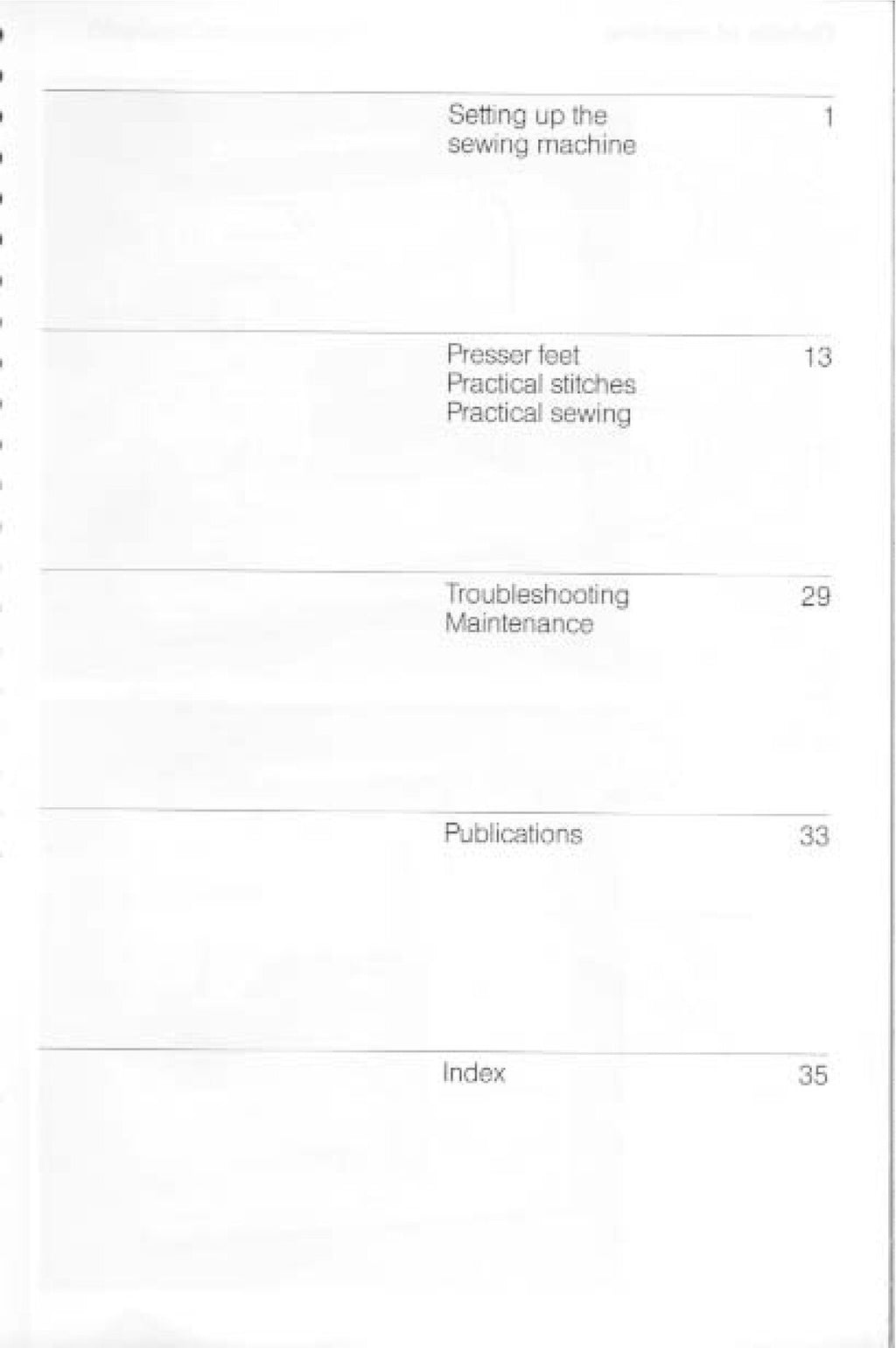 BERNINA 1001 Sewing Machine User Manual - STEEL WIRE BOUND - PROTECTIVE COVERS