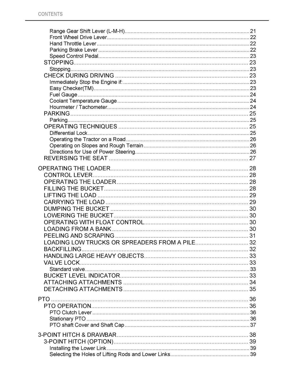 KUBOTA B26TL OPERATORS MANUAL -STEEL WIRE BOUND - PROTECTIVE COVERS