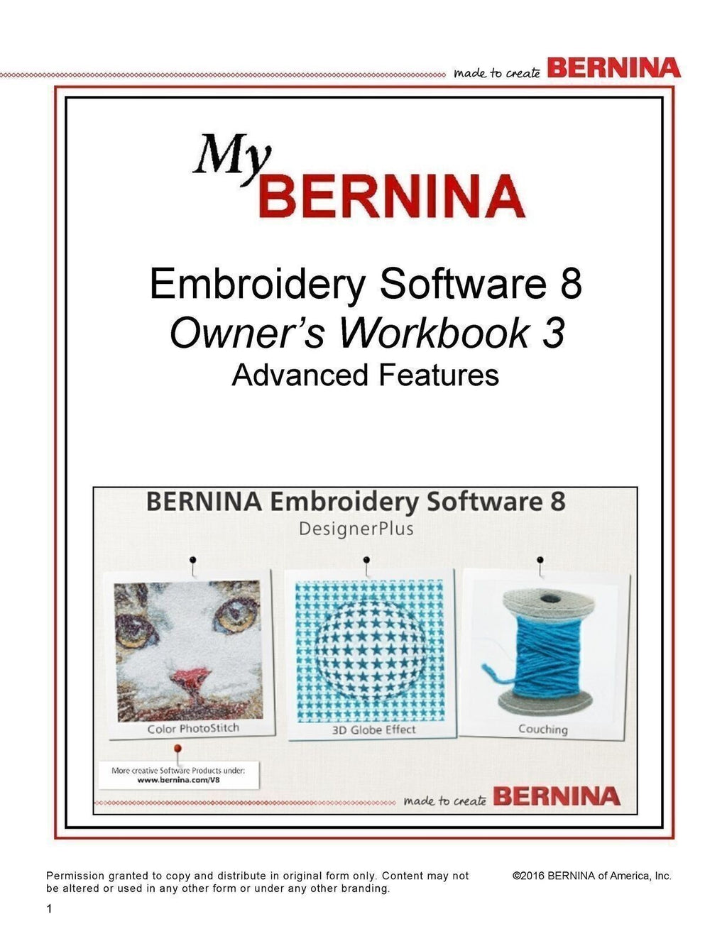 My Bernina Workbooks 1, 2, 3 & 4 for Embroidery Software 8: Wire Bound Bundle!