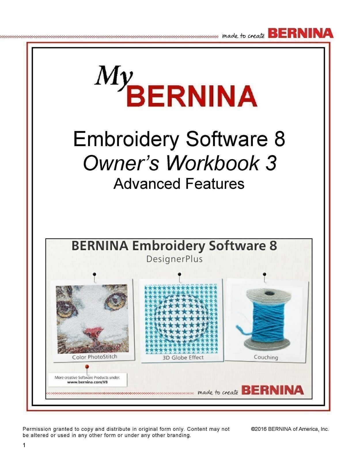My Bernina Workbooks 1, 2, 3 & 4 for Embroidery Software 8: Wire Bound Bundle!