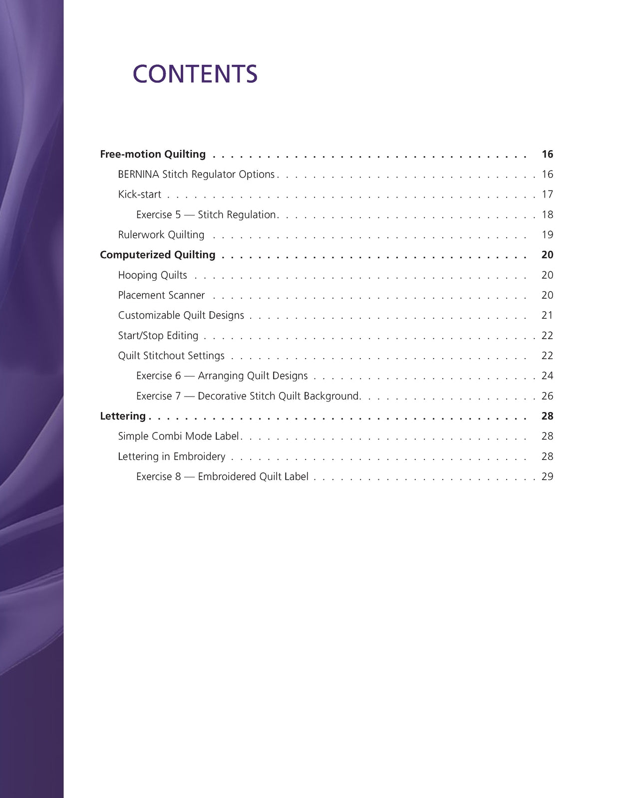 BERNINA 990 QUILTING WORKBOOK - STEEL WIRE BOUND - PROTECTIVE COVERS