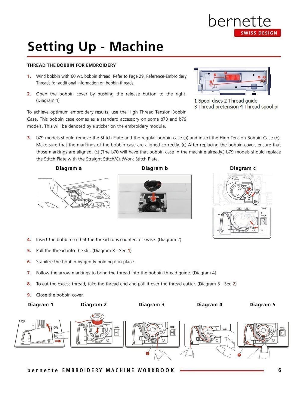 BERNINA Bernette B79 B70 DECO Embroidery Workbook Manual - TOUGH WIRE BINDING