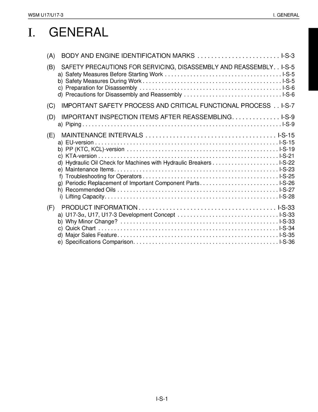 KUBOTA U17 U17-3 EXCAVATOR SERVICE MANUAL - WIRE BOUND - TOUGH COVERS - FOLDOUTS