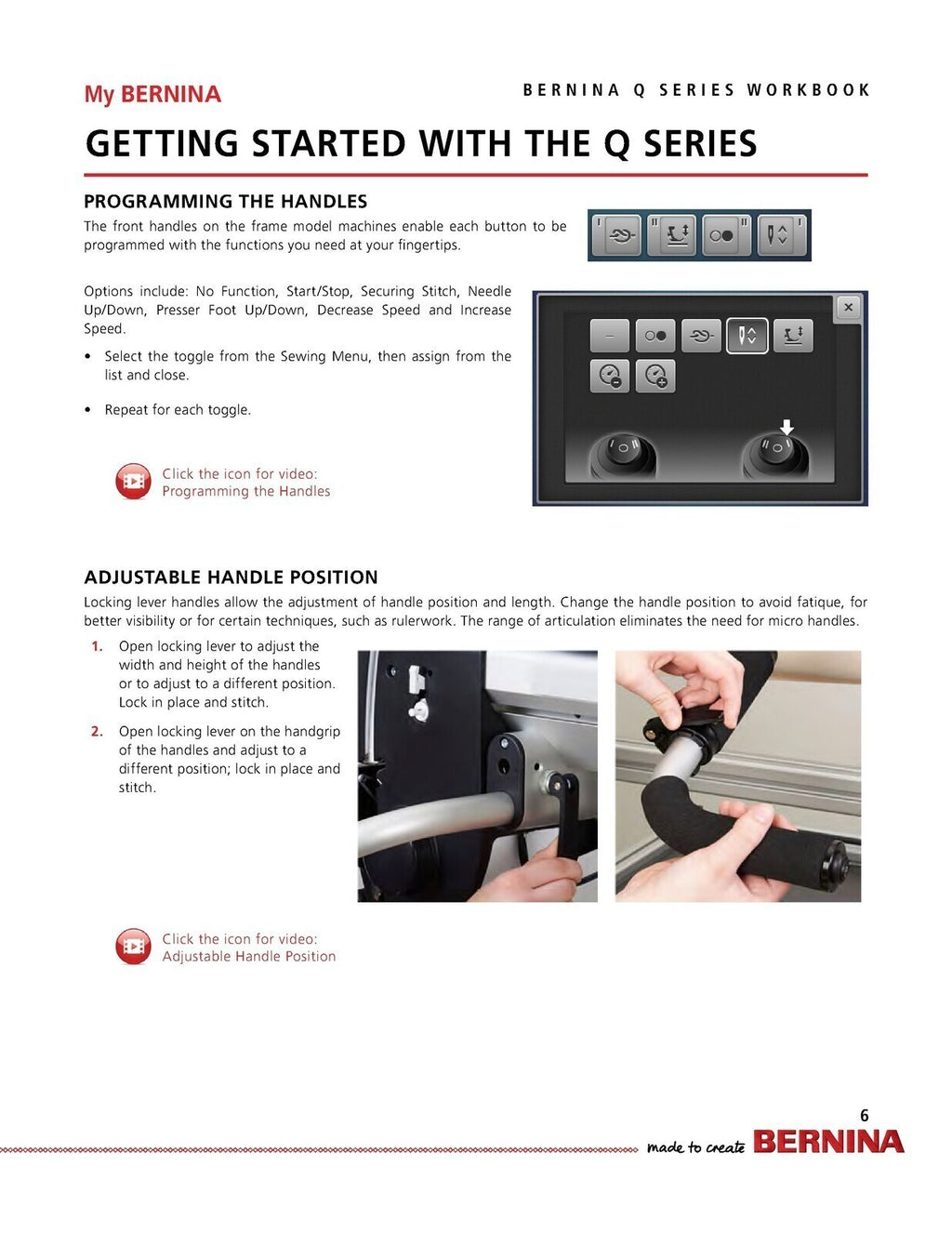BERNINA Quilting Q Series Mastery Workbook on Frame & Table - WIRE BOUND, COVERS
