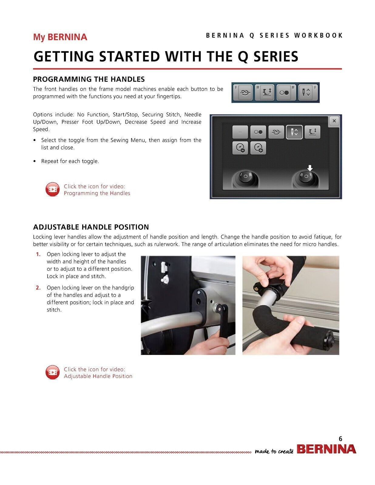 BERNINA Quilting Q Series Mastery Workbook on Frame & Table - WIRE BOUND, COVERS