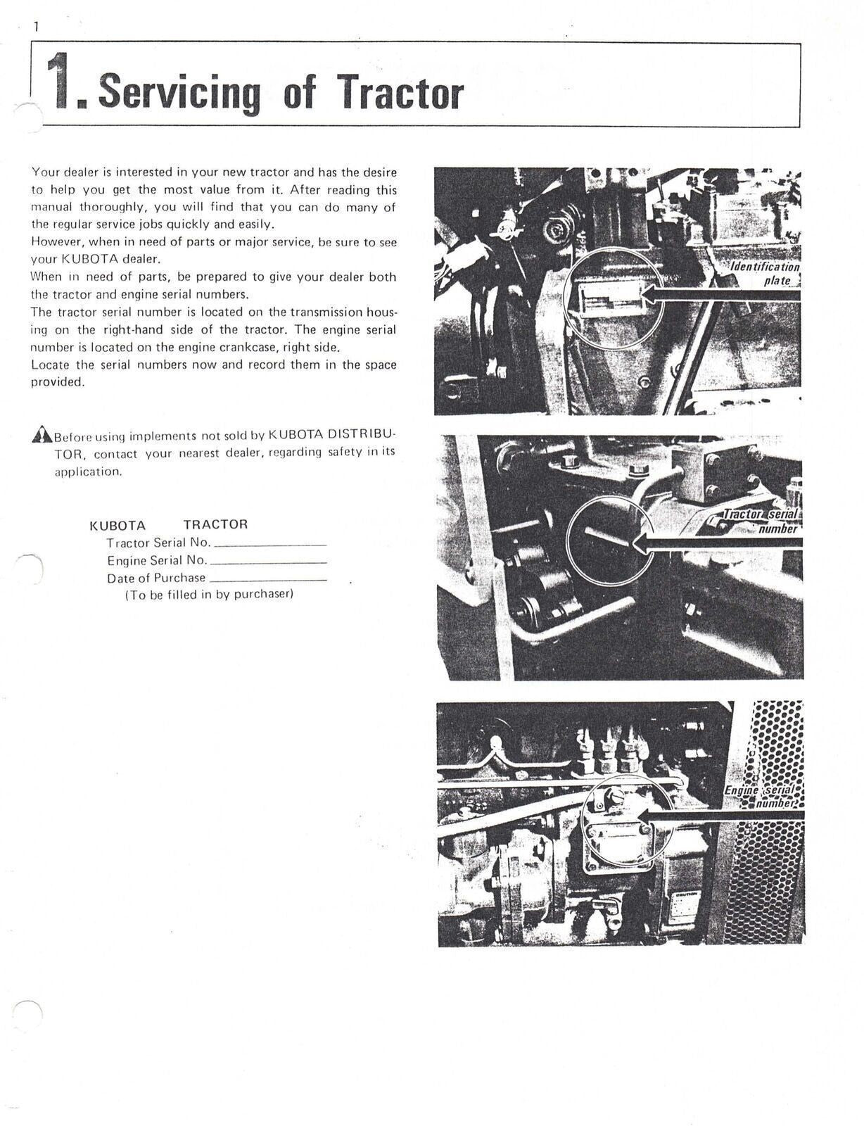 KUBOTA L245 L245DT TRACTOR OPERATORS MANUAL, STEEL WIRE BOUND, PROTECTIVE COVERS