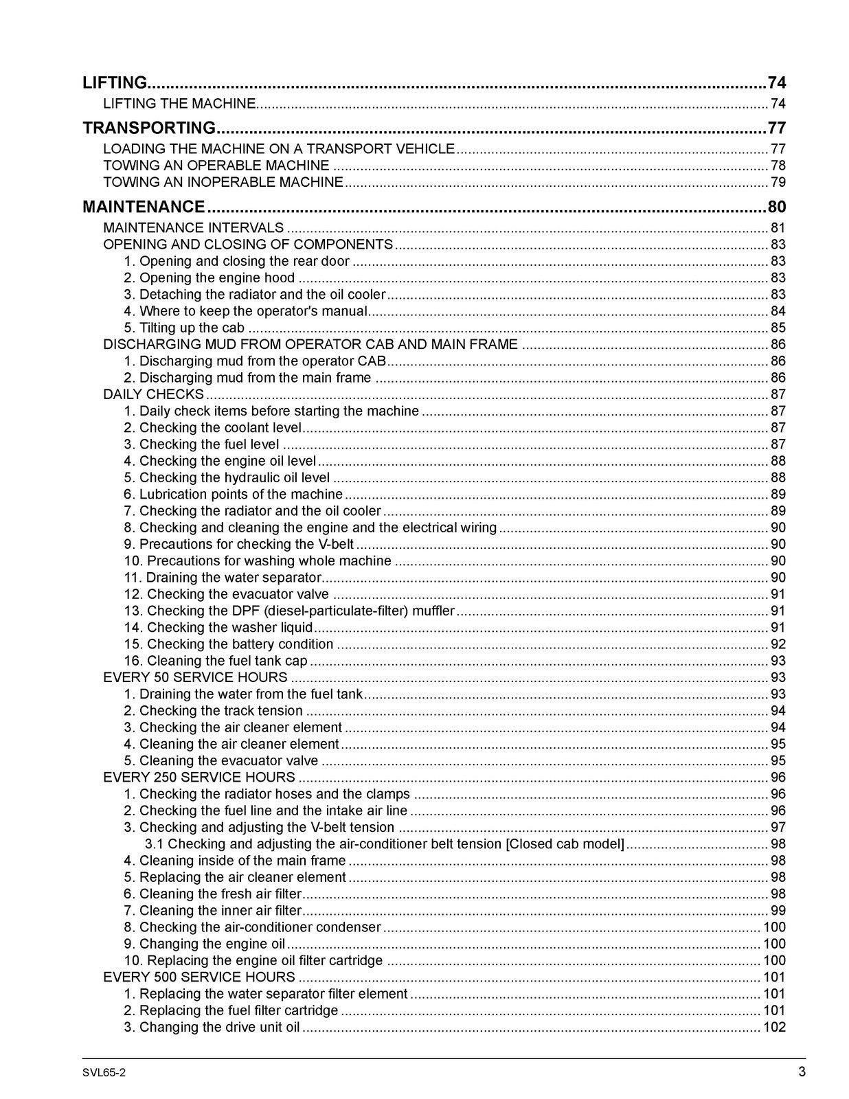 KUBOTA SVL65-2 TRACK LOADER OPERATORS MANUAL - STEEL WIRE BOUND - TOUGH COVERS