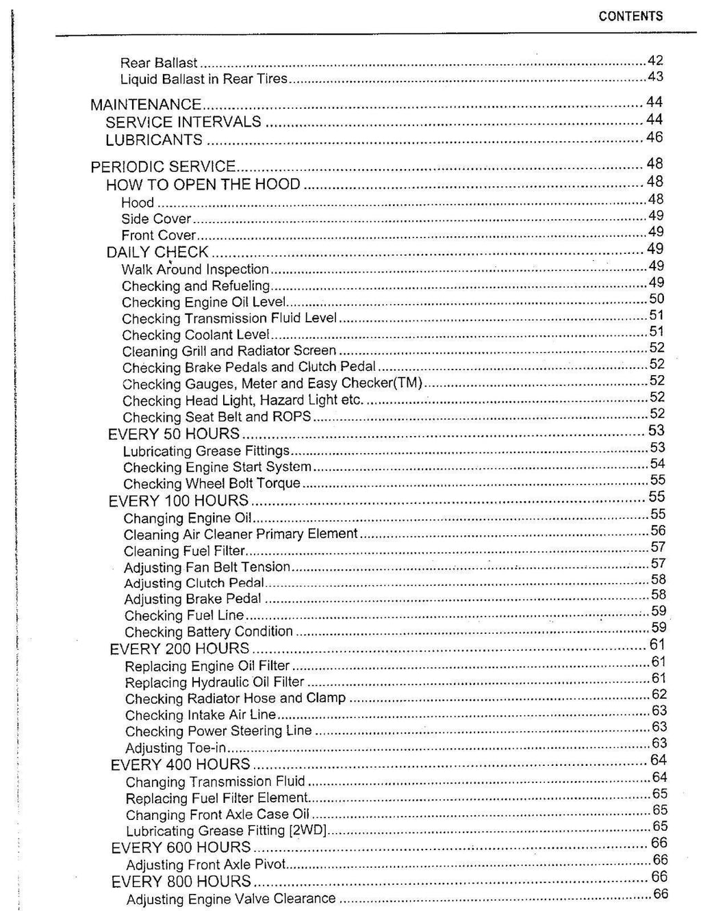 KUBOTA L4400 INSTRUCTION MANUAL - STEEL WIRE BOUND - PROTECTIVE COVERS