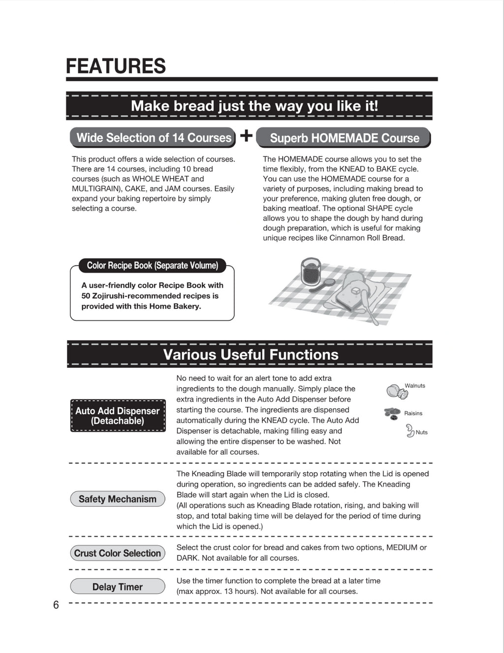 Zojirushi BB-SSC10 Bread Machine Manual + 38 Pg Recipe Book BUNDLE - Wire Bound