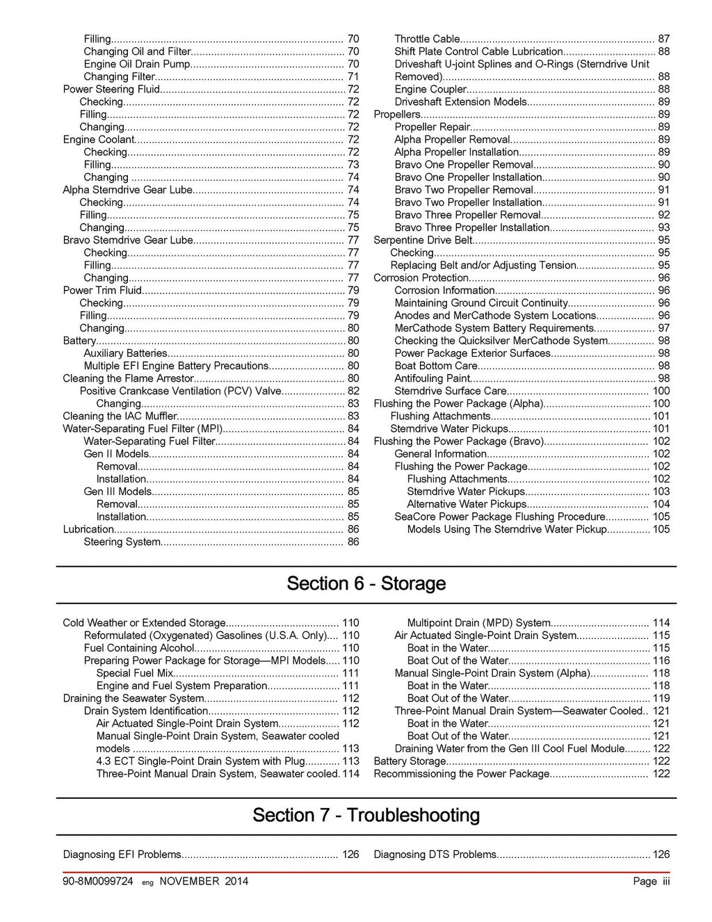 MERCURY 4.3 5.0 MPI SeaCore ECT MERCRUISER OPERATION MANUAL - WIRE BOUND, COVERS